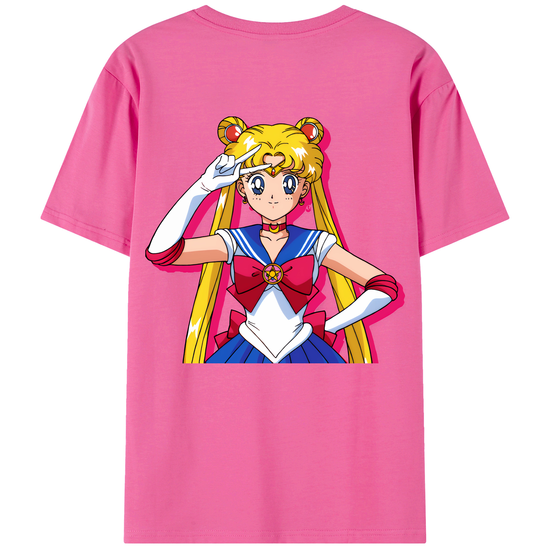 （画像用） 美少女戦士セーラームーン 月野 うさぎ つきの うさぎ Sailor Moon Tsukino Usagi レディース半袖Tシャツ(バックプリント)